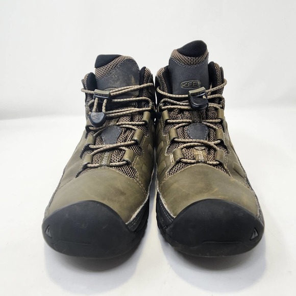 Keen Womens Targhee II Mid Hiking Boots Size 5 Olive Green Leather Waterproof - Picture 3 of 8
